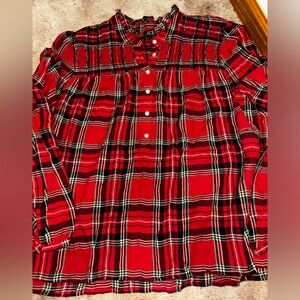 J Crew Ruffleneck cotton popover